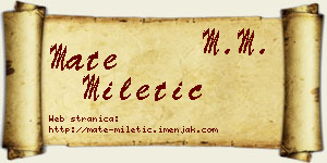Mate Miletić vizit kartica